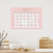 賞味期限を推定ピンク特別配達ストーク ポスター (キッチン)