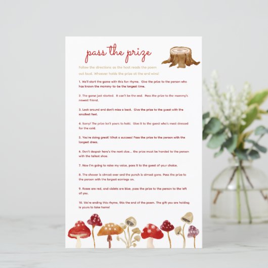 賞品の赤ちゃんシャワーゲームウッドランド・キノコを渡す (スタンド正面)