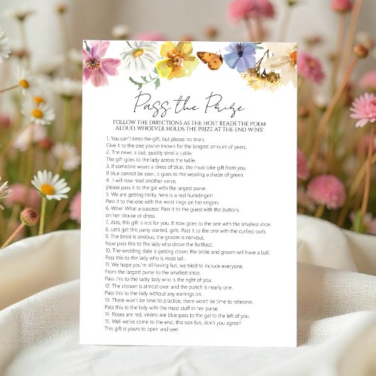 賞品を渡す |ボーブライダルシャワーゲームカード 招待状