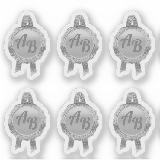 賞状フェイク付リボン(イニシャル/シルブ) シール (正面)