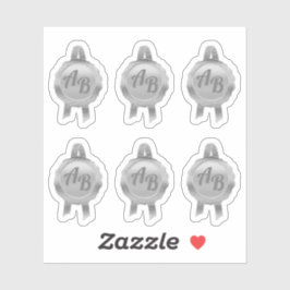 賞状フェイク付リボン(イニシャル/シルブ) シール