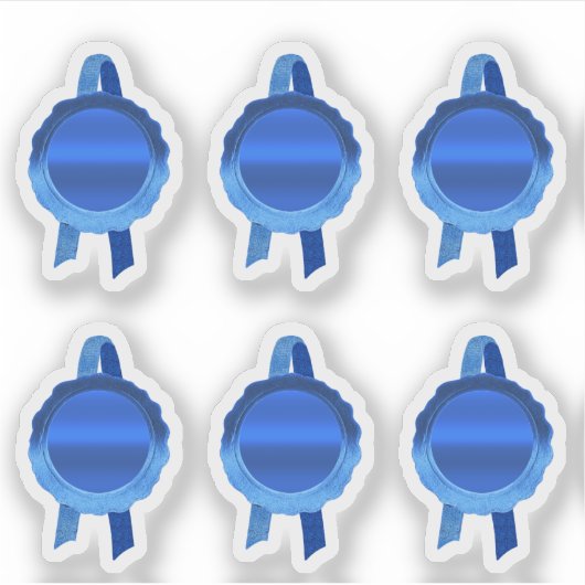 賞状フェイク印付リボン（青い平原） シール (正面)