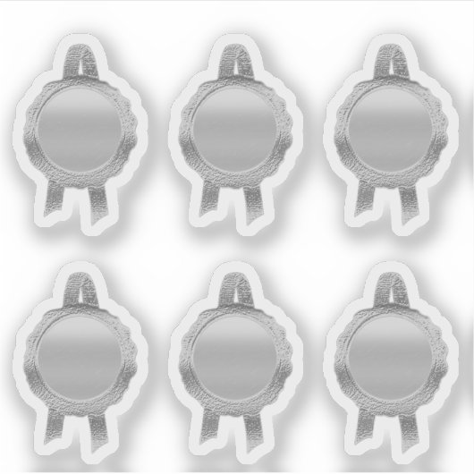 賞状フェイク飾リボン（無地シルバー） シール (正面)