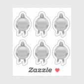 賞状フェイク飾リボン（無地シルバー） シール (シート)