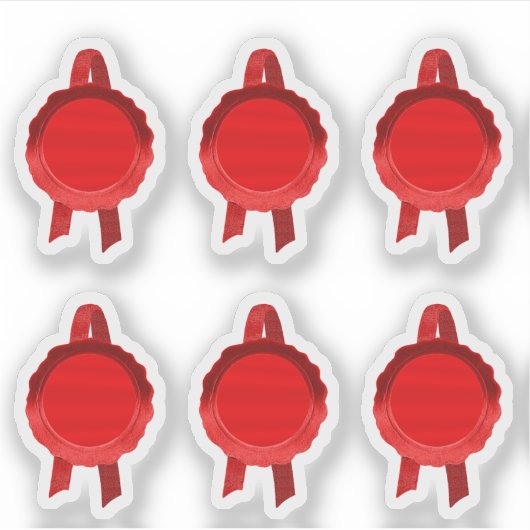 賞状フェイク飾リボン(赤い平原) シール (正面)