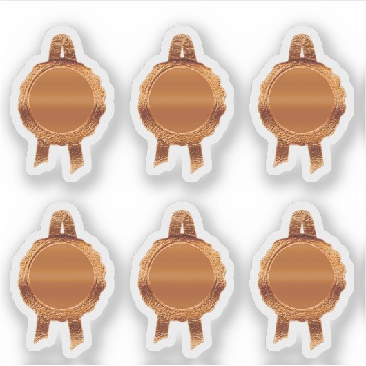 賞状フェイク飾リボン(PlainBronze) シール (正面)