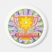 賞芸術的:文字おめでとう マグネット (正面)