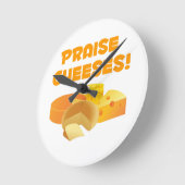 賞賛のチーズ! ラウンド壁時計 (傾斜)