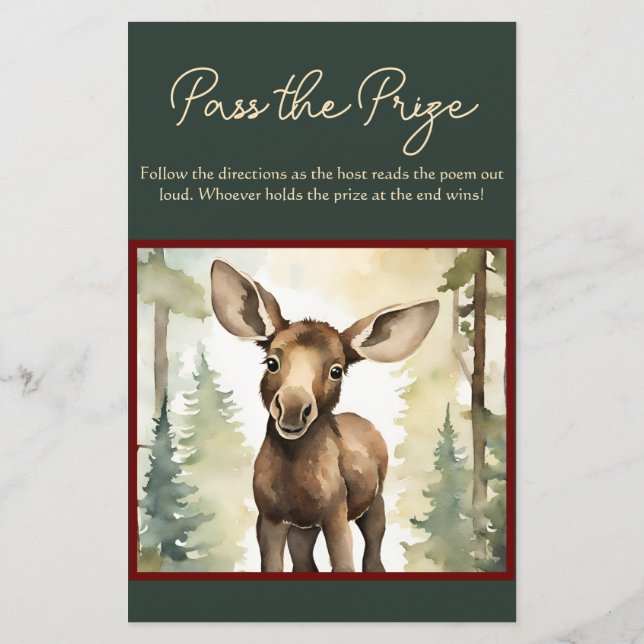 賞金ゲームかわいいムースの赤ちゃんシャワー (裏面)