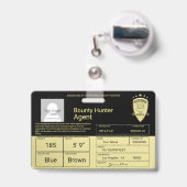賞金目当てのハンターの代理店 バッジ (伸縮クリップ付きの裏面)