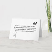 賞（または少なくともこのカード）に値する サンキューカード (正面)