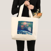 賢いオオカミ ラージトートバッグ (正面(商品))