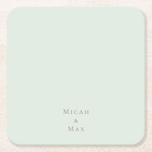 賢いカスタマイズされた結婚式ゴールドテキスト スクエアペーパーコースター (正面)