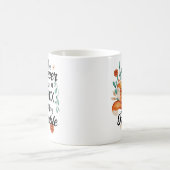 賢いキツネ、謙虚な、野生動物のフローラ コーヒーマグカップ (中央)