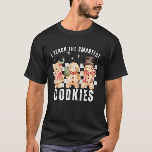 賢いクッキーを教える楽しい先生のクリスマス Tシャツ (正面)