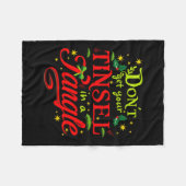 賢いクリスマスもつれ込んで金髪を取るな フリースブランケット (正面(横))