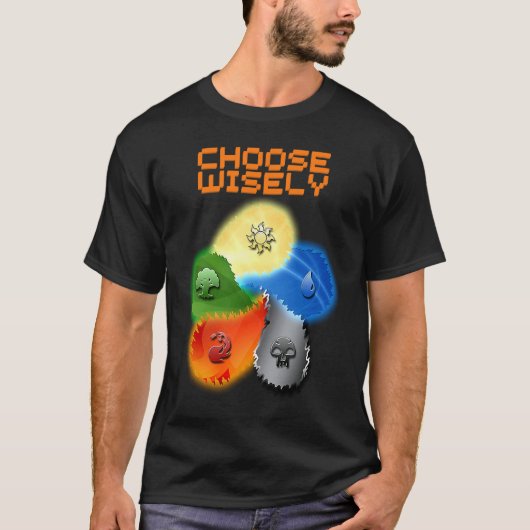賢いゲーマーマナシンボルゲーマー魔法 Tシャツ (正面)