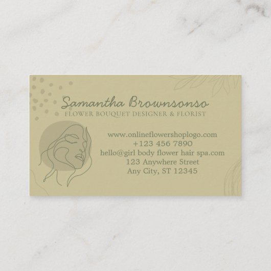 賢いゴールドカリグラフィーの美しいクラシックなメイク 名刺 (裏面)