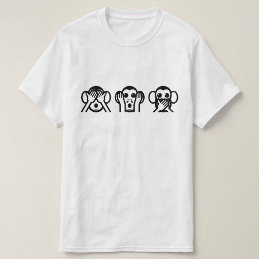 賢いサルの絵文字3 Tシャツ (デザイン正面)