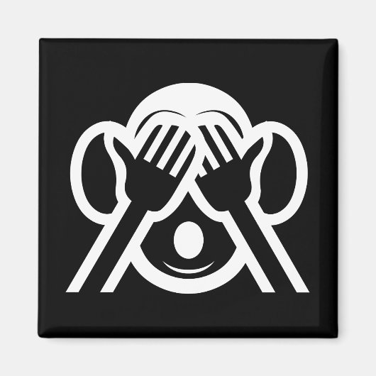 賢いサル3匹見る,ざ悪い絵文字を見ない マグネット (正面)