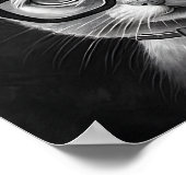 賢いシュレディナーの猫 – 白黒 ポスター (角)