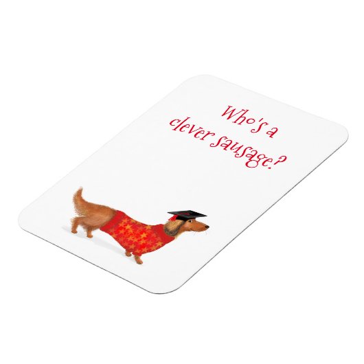 「賢いソーセージ」ダックスフント卒業ギフトマグネット マグネット (左側)