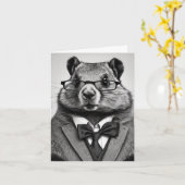 賢いタイプのグラウンドホッグ カード (黄色い花)