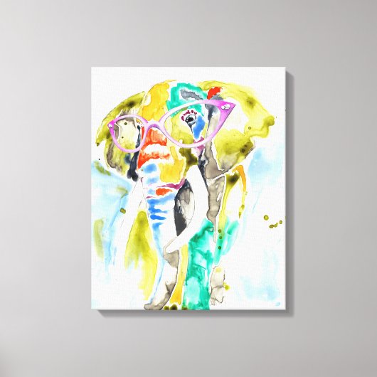 賢いパンツの象 キャンバスプリント (正面)