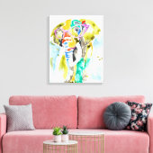 賢いパンツの象 キャンバスプリント (インサイチュ (リビング))