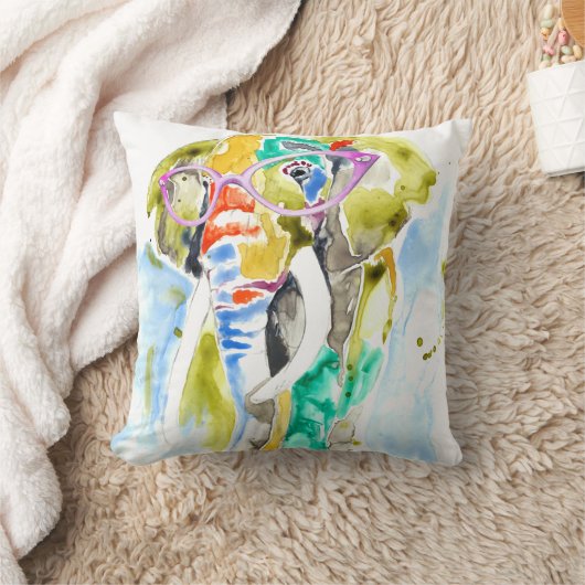 賢いパンツの象 クッション (ブランケット)