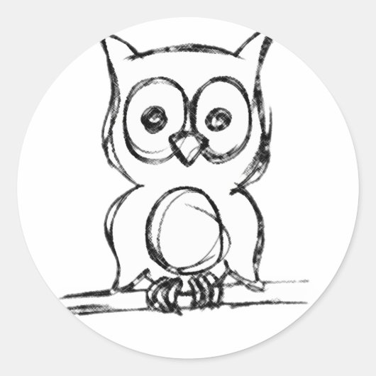 賢いフクロウのシール ラウンドシール (正面)