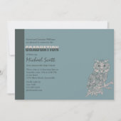 賢いフクロウの卒業の招待状 招待状 (正面)