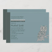 賢いフクロウの卒業の招待状 招待状 (正面/裏面)