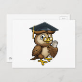 賢いフクロウの大学院キャラクター ポストカード (正面/裏面)