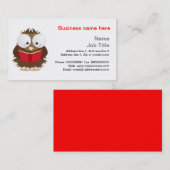 賢いフクロウの読本の文房具 名刺 (正面/裏面)