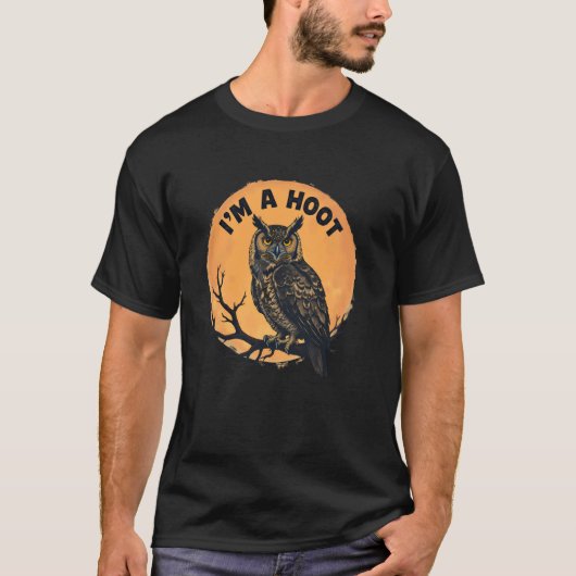 賢いフクロウはホーと鳴く Tシャツ (正面)