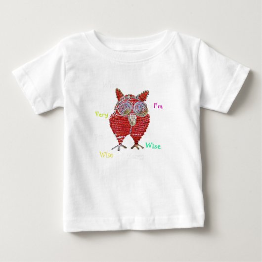 賢いフクロウベビーのシャツ ベビーTシャツ (正面)
