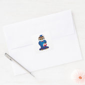 賢いフクロウ卒業かわいい学者の鳥 スクエアシール