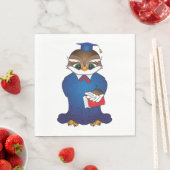 賢いフクロウ卒業かわいい学者の鳥 スタンダードランチョンナプキン (インサイチュ)