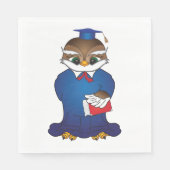 賢いフクロウ卒業かわいい学者の鳥 スタンダードランチョンナプキン (正面)