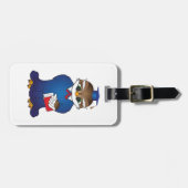 賢いフクロウ卒業かわいい学者の鳥 ラゲッジタグ (正面横)