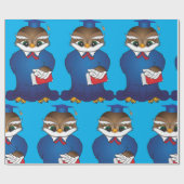 賢いフクロウ卒業かわいい学者の鳥 ラッピングペーパー (フラット)