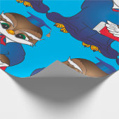 賢いフクロウ卒業かわいい学者の鳥 ラッピングペーパー