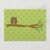 賢いフクロウ ポストカード (正面)