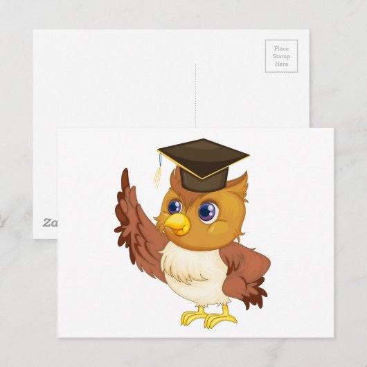 賢いフクロウ ポストカード (正面/裏面)