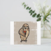 賢いフクロウ ポストカード (スタンド正面)