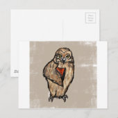 賢いフクロウ ポストカード (正面/裏面)