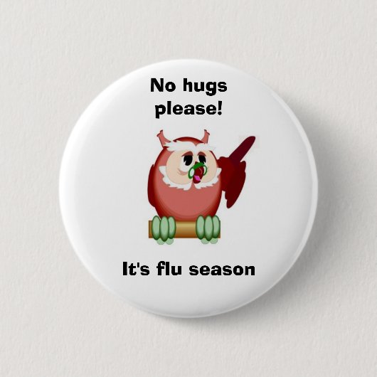 賢いフクロウ 缶バッジ (正面)