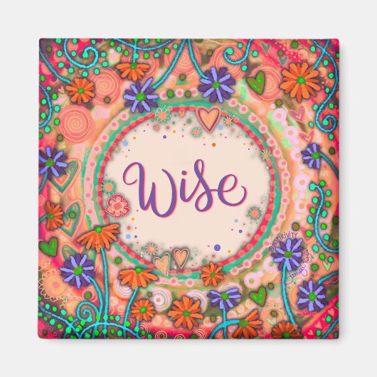 賢いフローラかわいらしカラフル刺激 マグネット (正面)