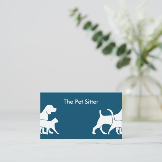 賢いペットシッターの名刺デザイン 名刺 (スタンド正面)